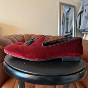 ASOS Ruby Red Velvet Loafers - no box